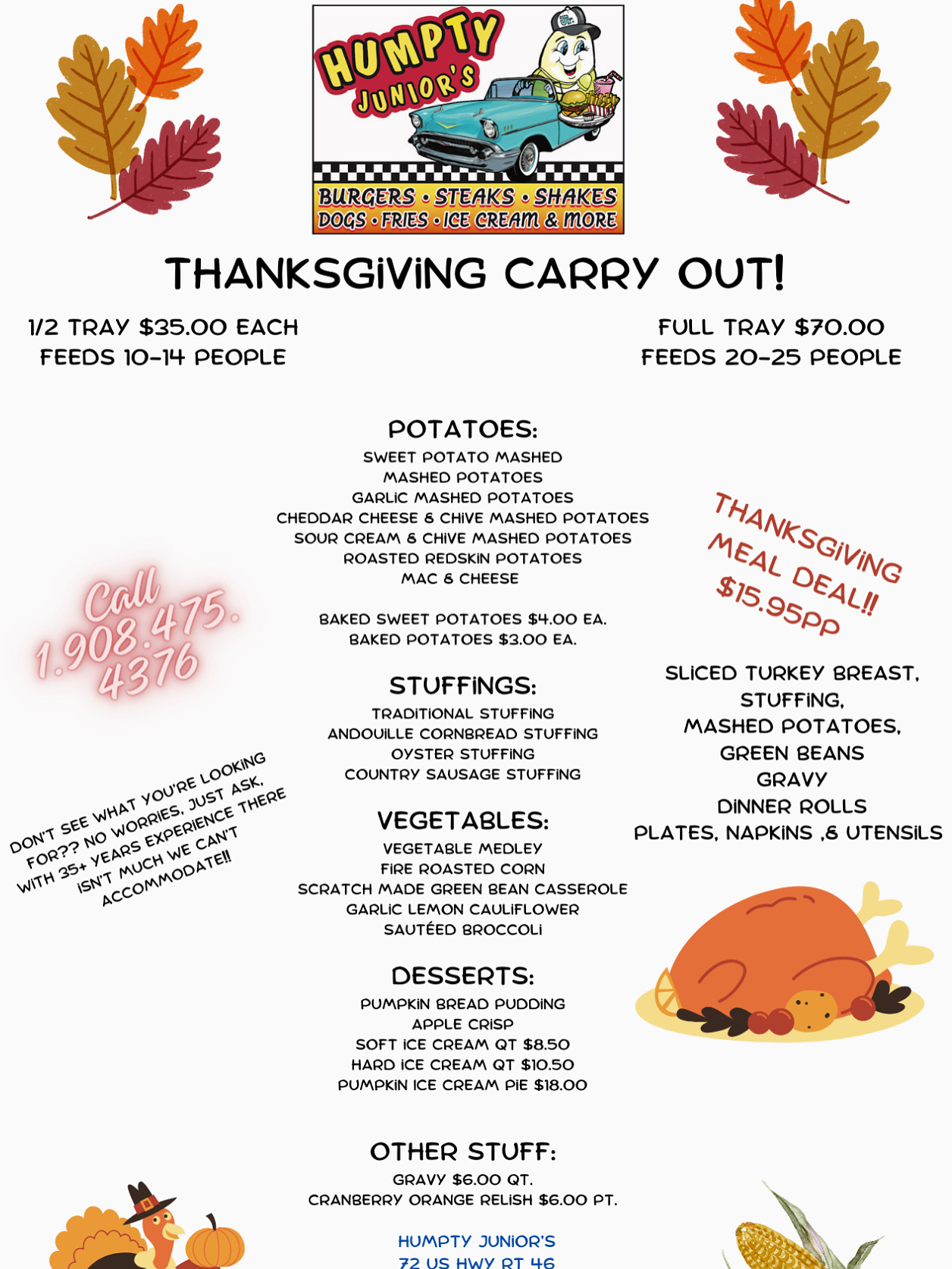 Thanksgiving Menu 2025